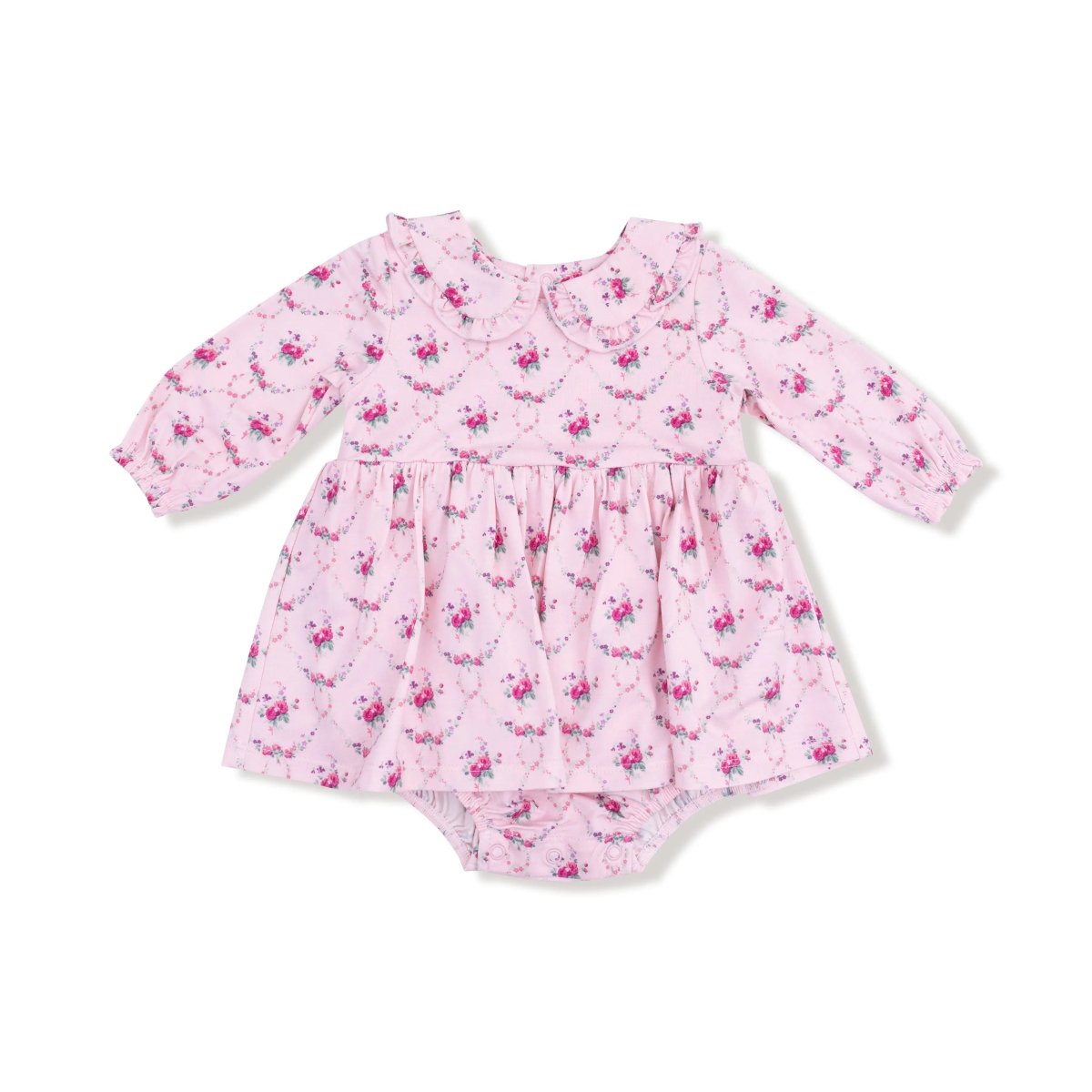 Angel Dear Long Sleeve Peter Pan Ruffle Collar Bubble Skirt Set - Everetts Place Boutique - 