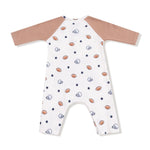 Angel Dear Long Sleeve Raglan Henley Romper With Cozy Kanga Pocket - Everetts Place Boutique - 