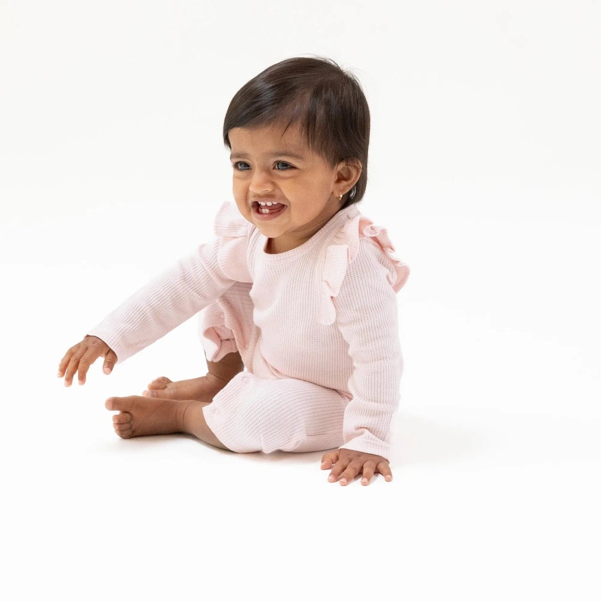 Angel Dear Long Sleeve Ruffle Romper for Cozy Cuddles and Warmth - Everetts Place Boutique - 