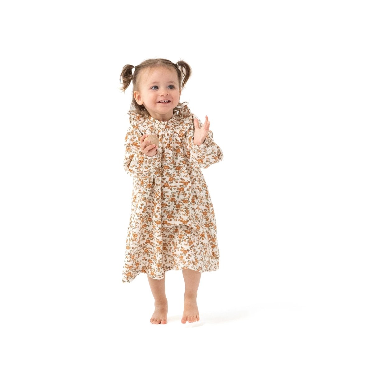 Angel Dear Long Sleeve Ruffle Smocked Neck Dress With Diaper Cover - Everetts Place Boutique - 
