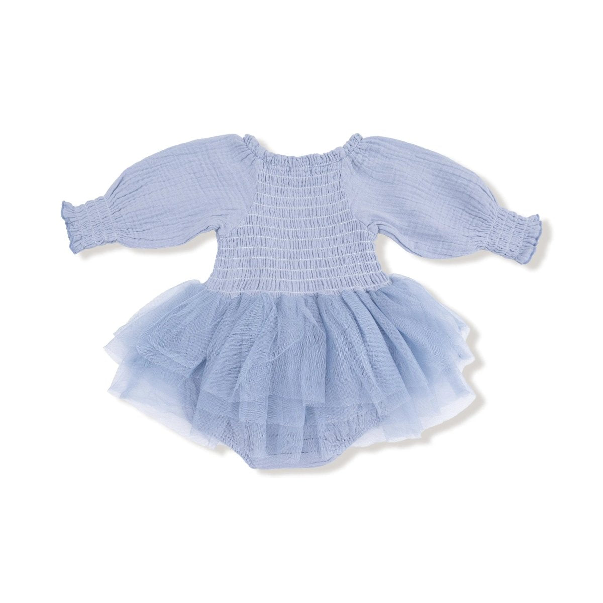 Angel Dear Long Sleeve Smocked Bubble With Tutu Romper For Baby - Everetts Place Boutique - 
