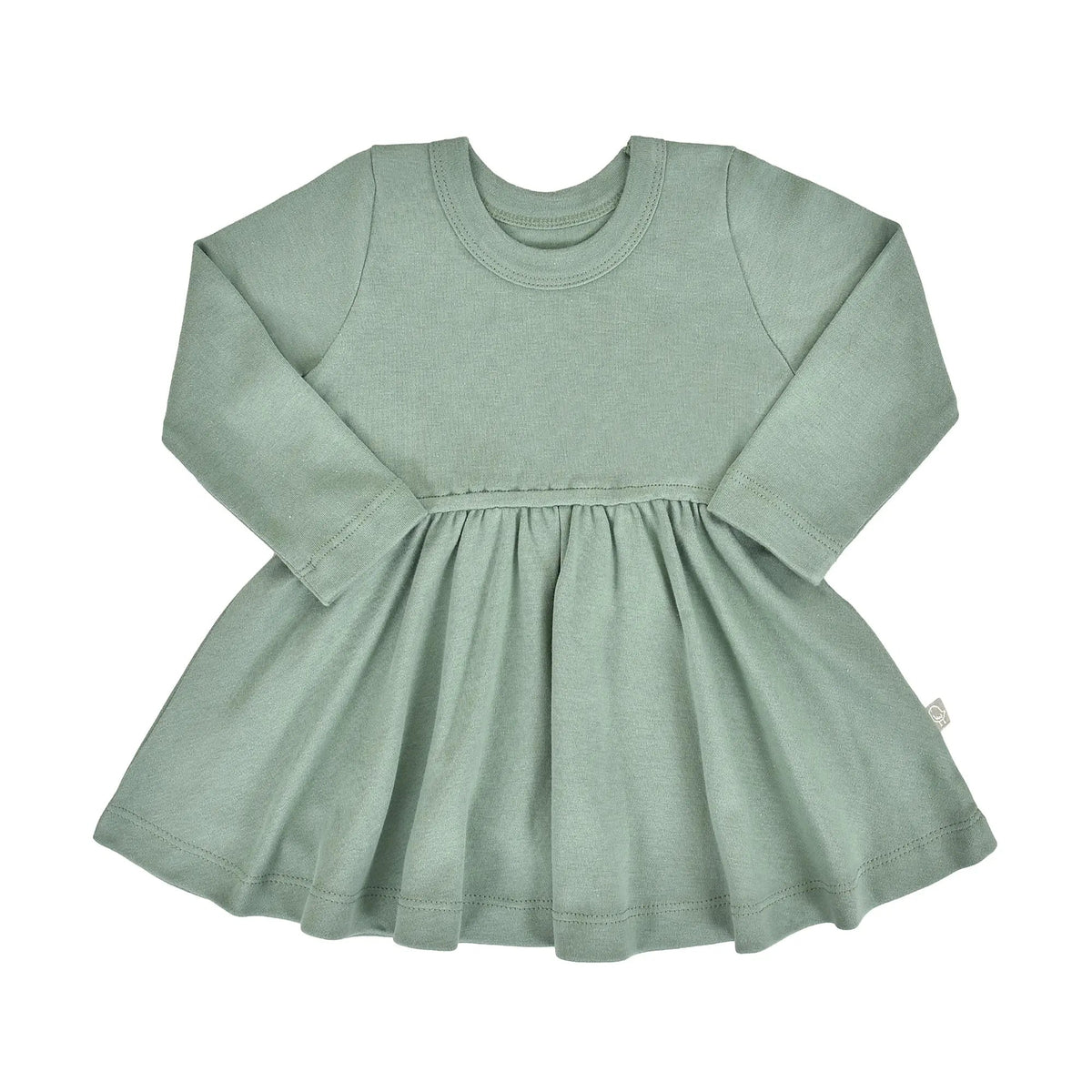 Finn + Emma long sleeve twirl dress | Basil Green - 