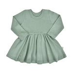 Finn + Emma long sleeve twirl dress | Basil Green - 