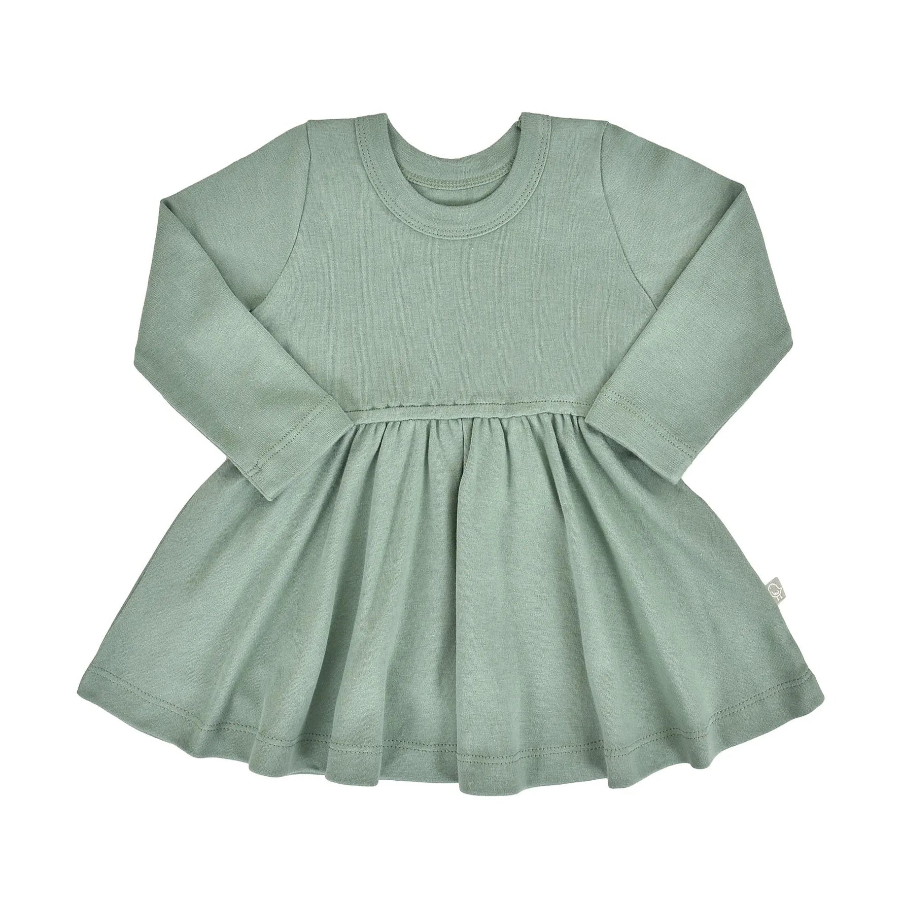 Finn + Emma long sleeve twirl dress | Basil Green - 