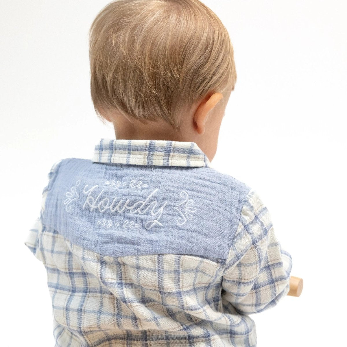 Angel Dear Long Sleeve Western Pearl Snap Shirt Organic Cotton Kids - Everetts Place Boutique - 