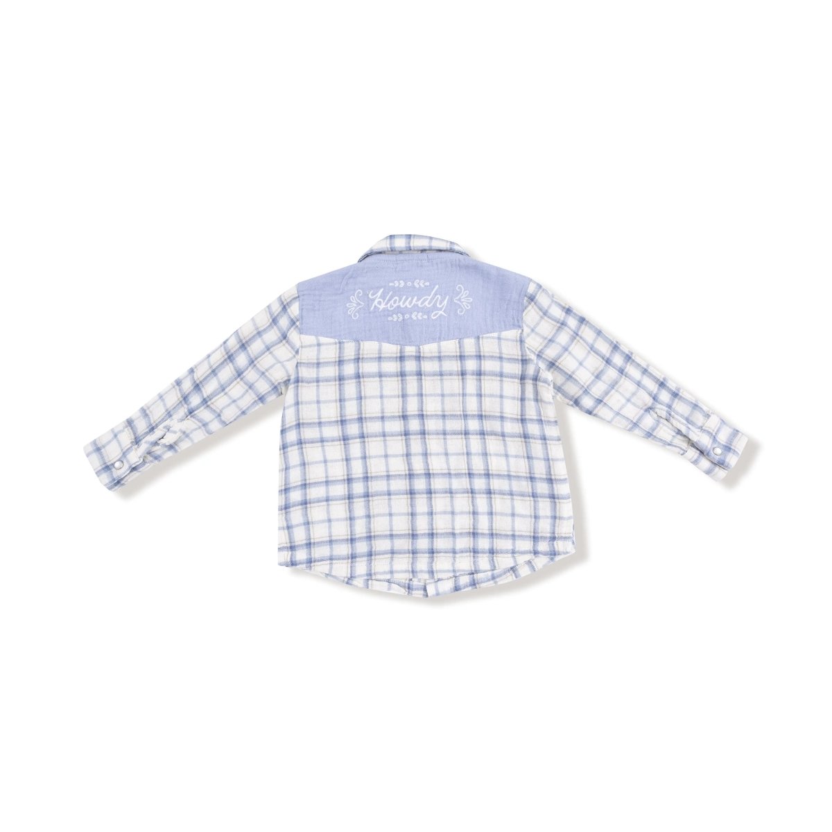 Angel Dear Long Sleeve Western Pearl Snap Shirt Organic Cotton Kids - Everetts Place Boutique - 