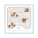 Newcastle Classics Longhorn Bamboo Newcastle Blanket with Natural Muslin for Cozy Kids - 