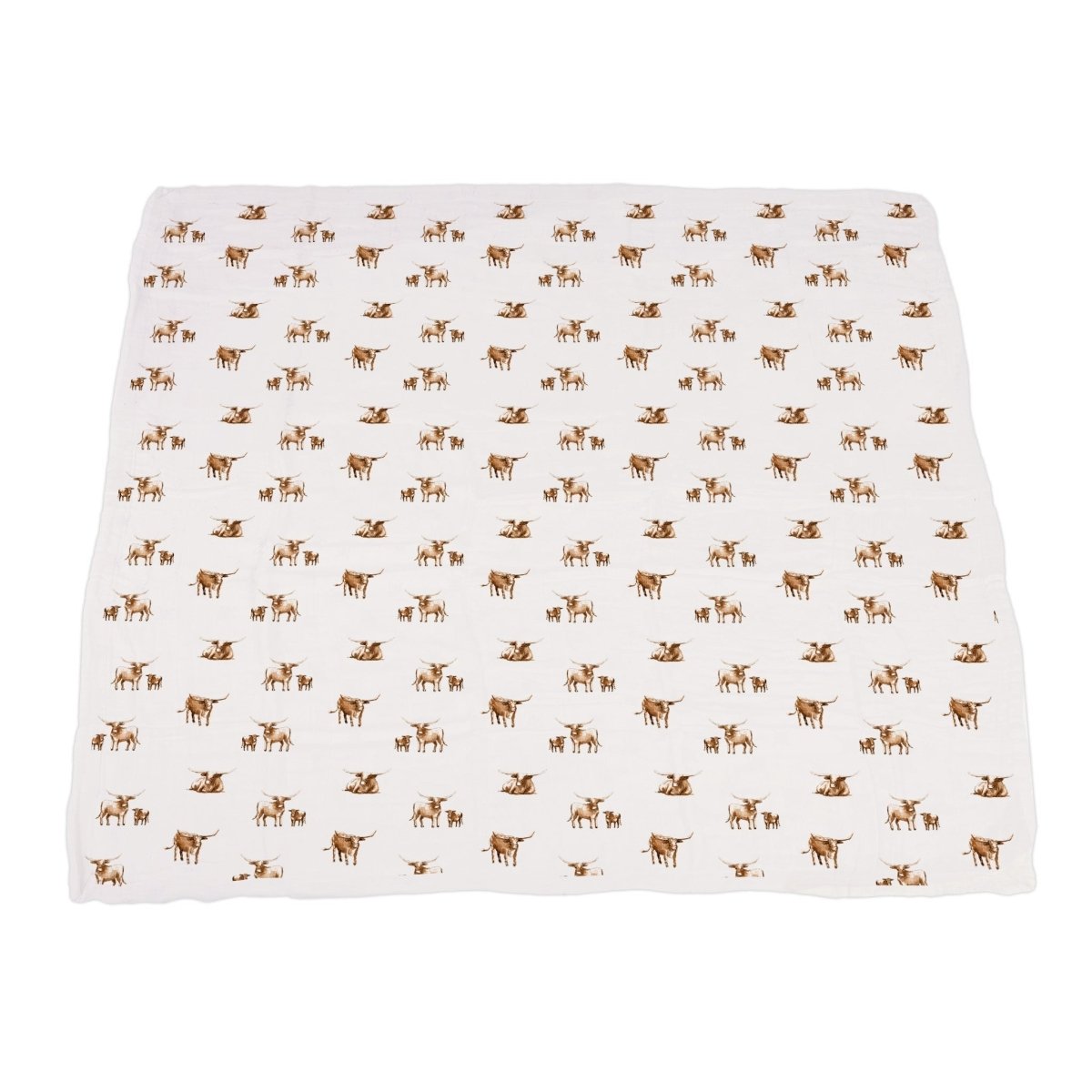 Newcastle Classics Longhorn Bamboo Newcastle Blanket with Natural Muslin for Cozy Kids - 