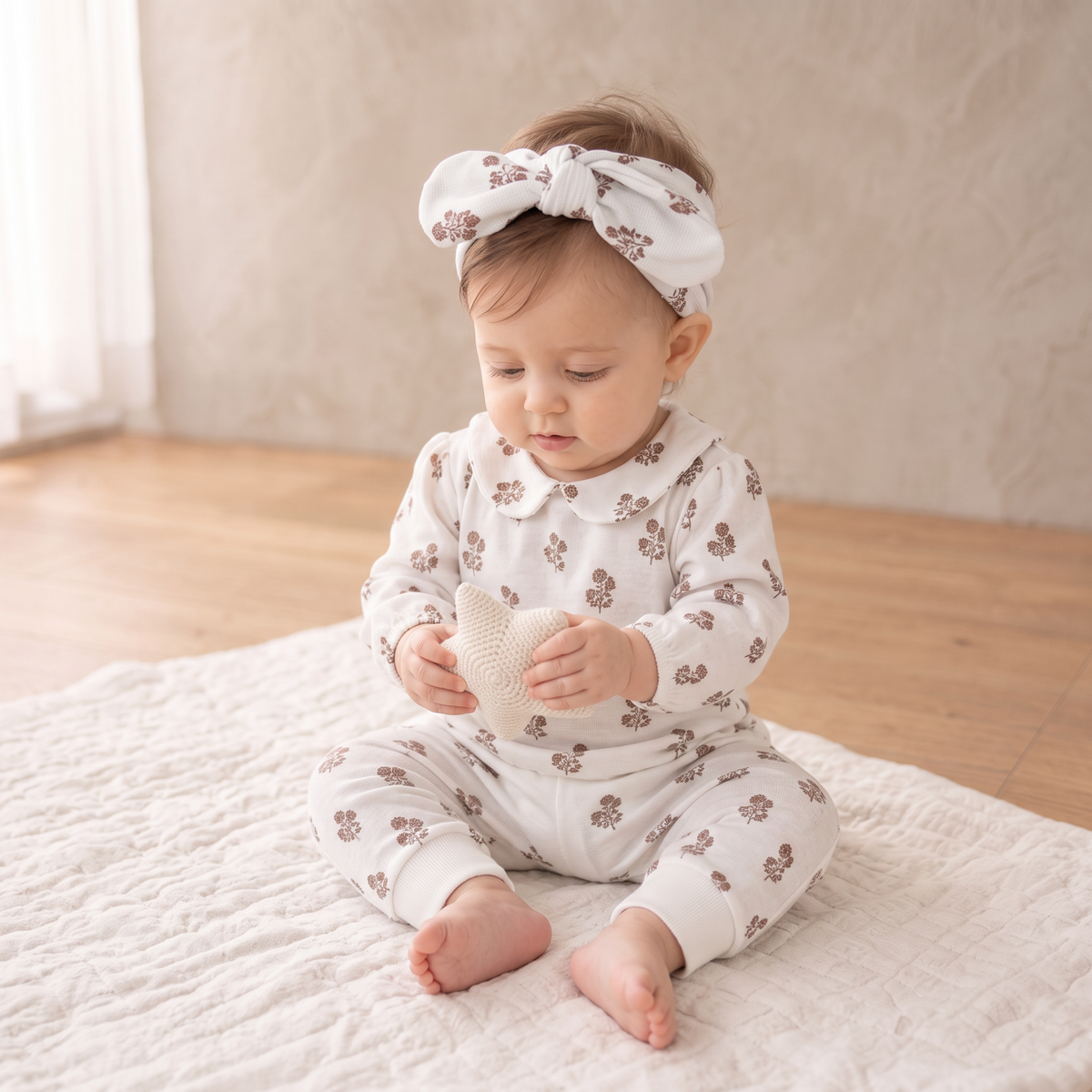 Organic Ruffle Collar Onesie & Pants Set - Loom by Makemake Organics