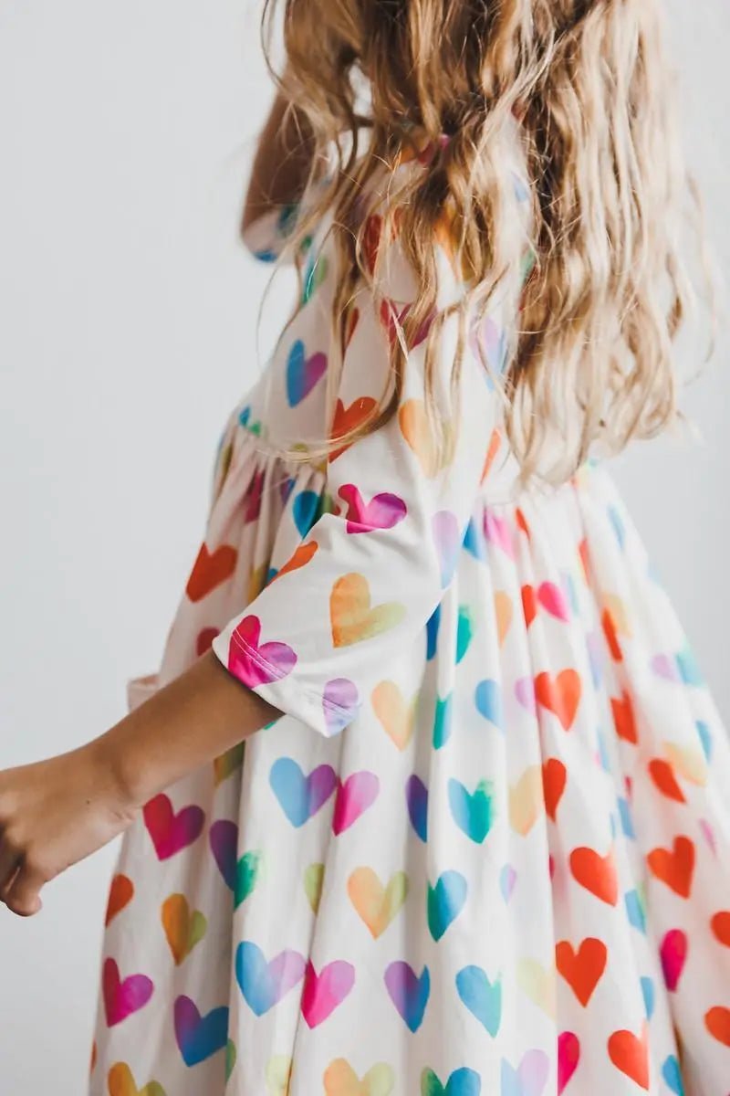 Mila & Rose ® Lotta Love 3/4 Sleeve Pocket Twirl Dress - 
