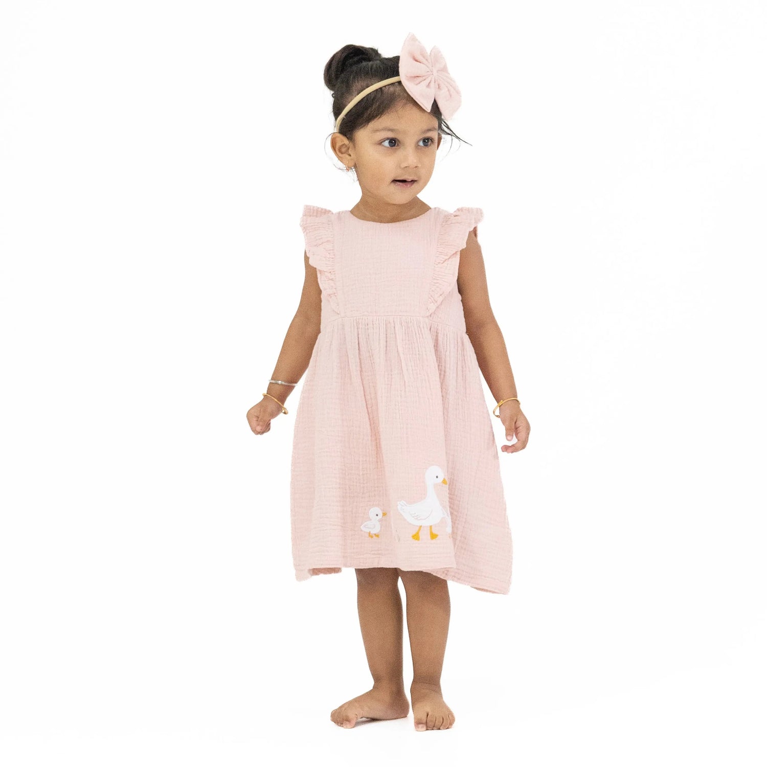 Angel Dear Lotus Flower Ducklings - Ruffle Sleeve Dress and Bloomer - 
