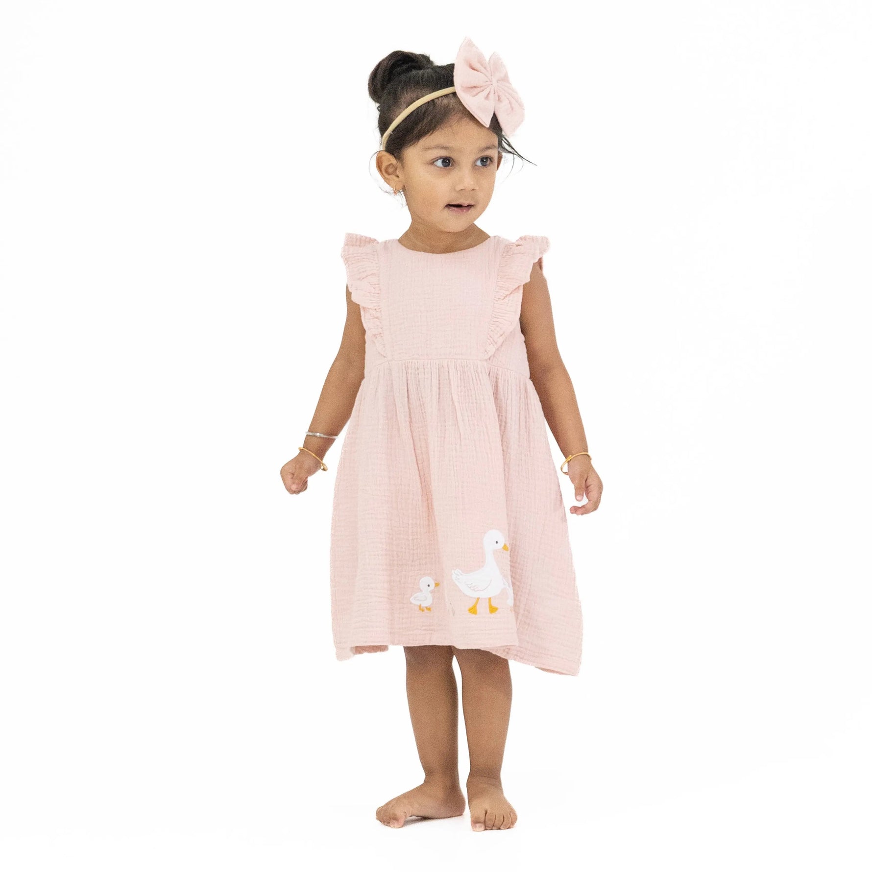 Angel Dear Lotus Flower Ducklings - Ruffle Sleeve Dress and Bloomer - 