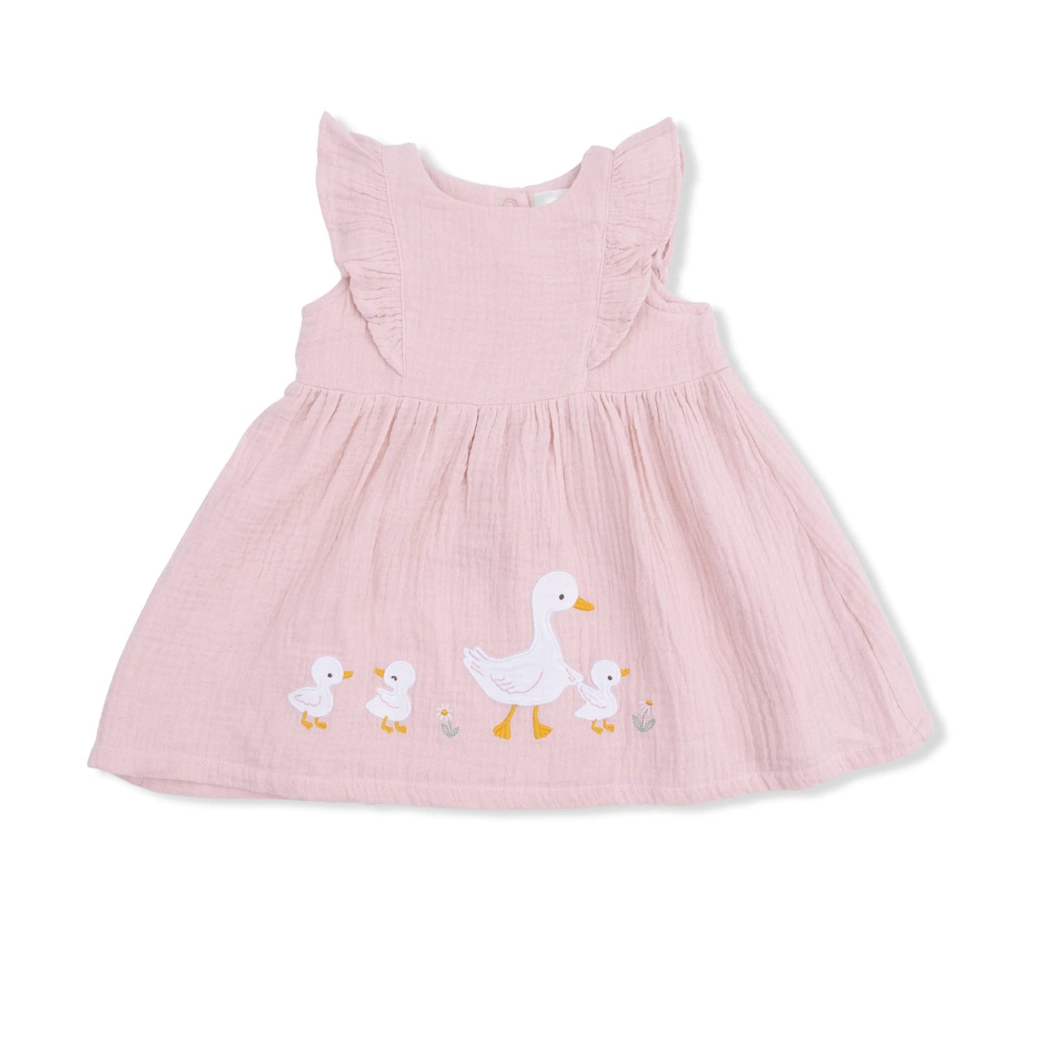 Angel Dear Lotus Flower Ducklings - Ruffle Sleeve Dress and Bloomer with Sunhat - 