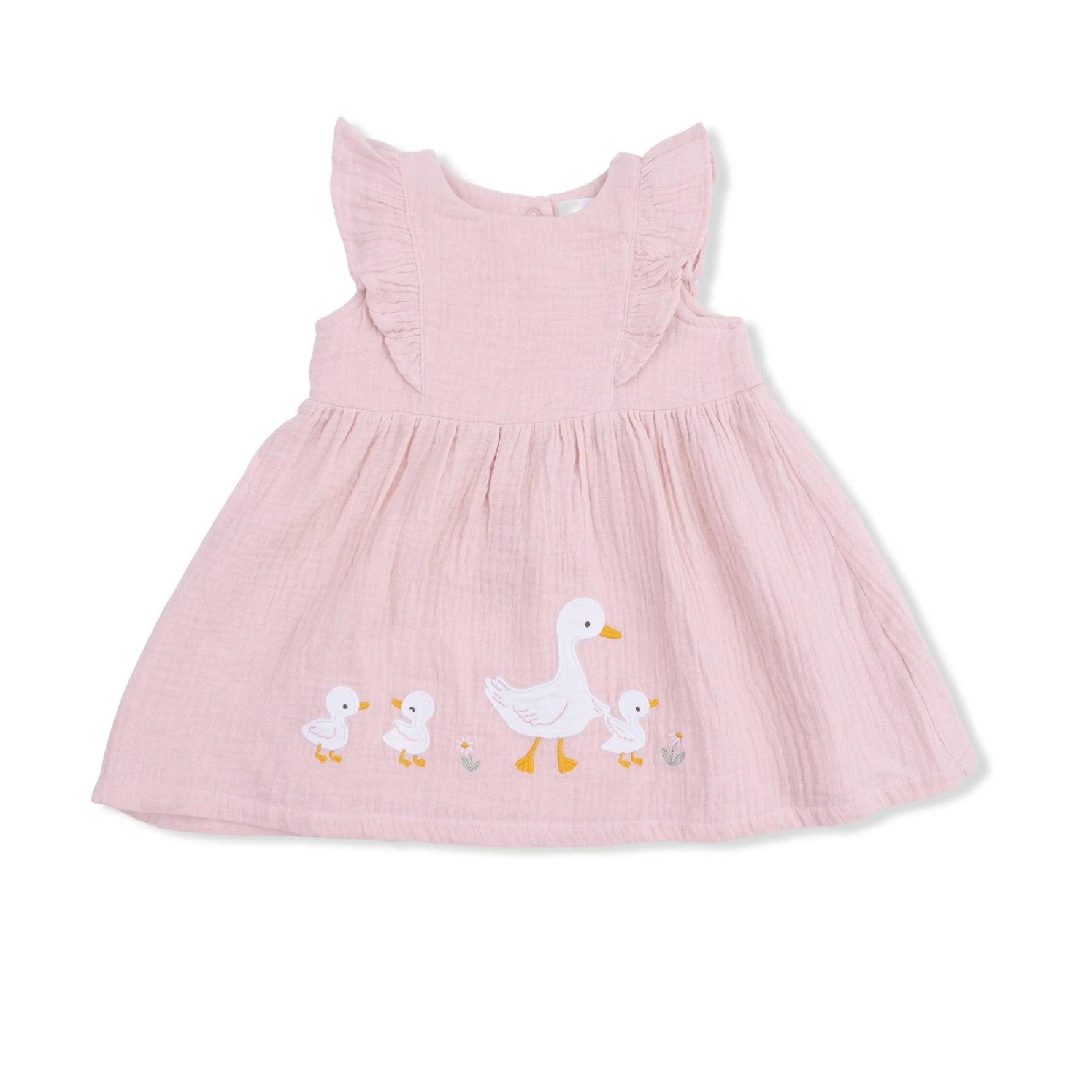 Angel Dear Lotus Flower Ducklings - Ruffle Sleeve Dress and Bloomer with Sunhat - 