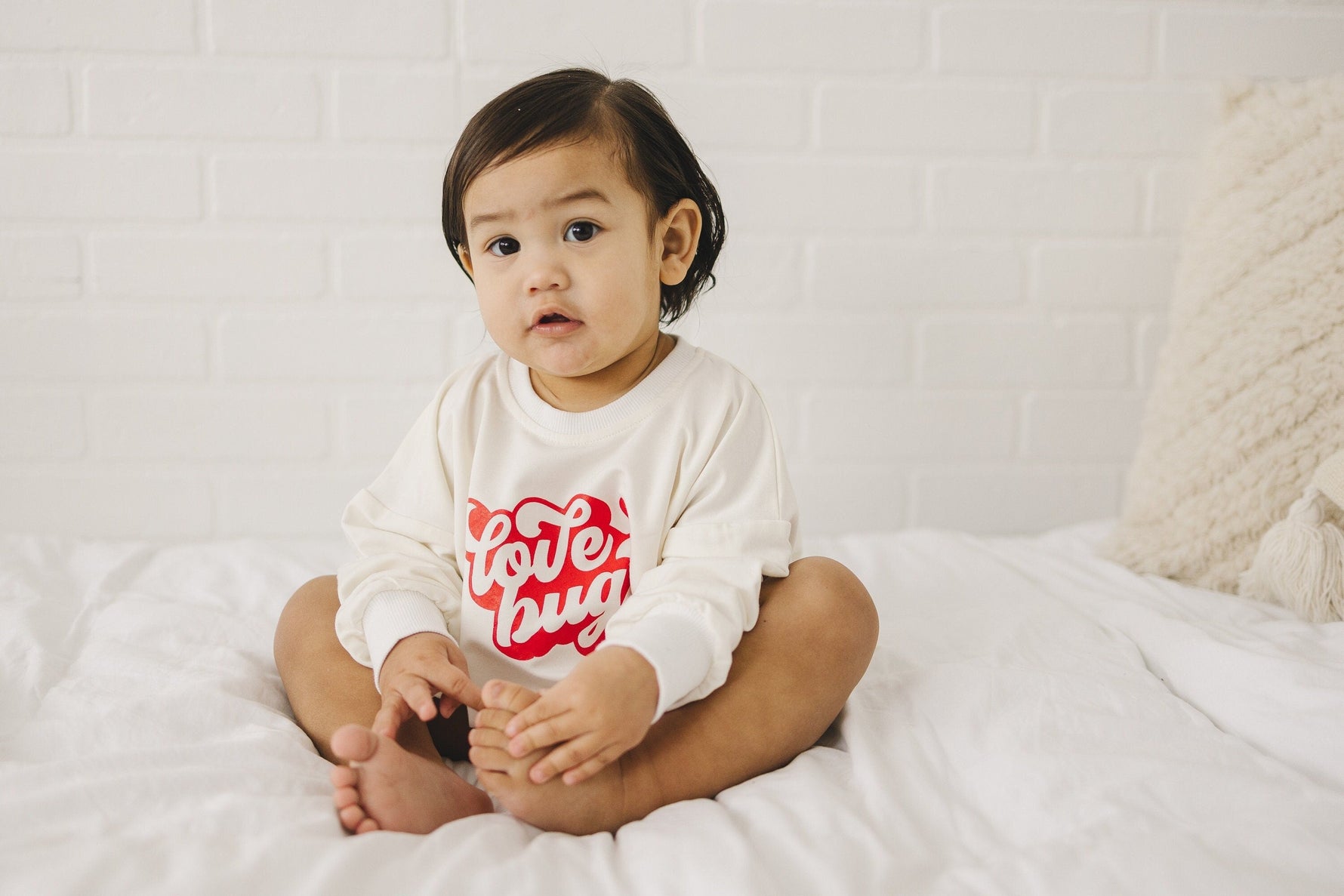 Little Joy Co. Love Bug Bamboo Sweatshirt Romper - 