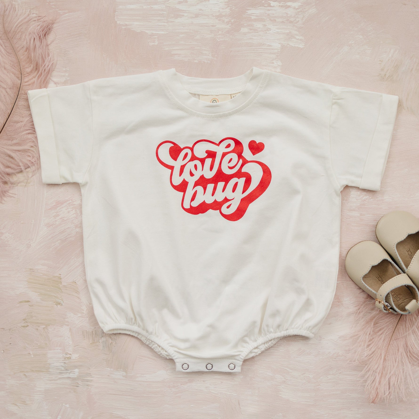 Little Joy Co. Love Bug T-Shirt Romper - 