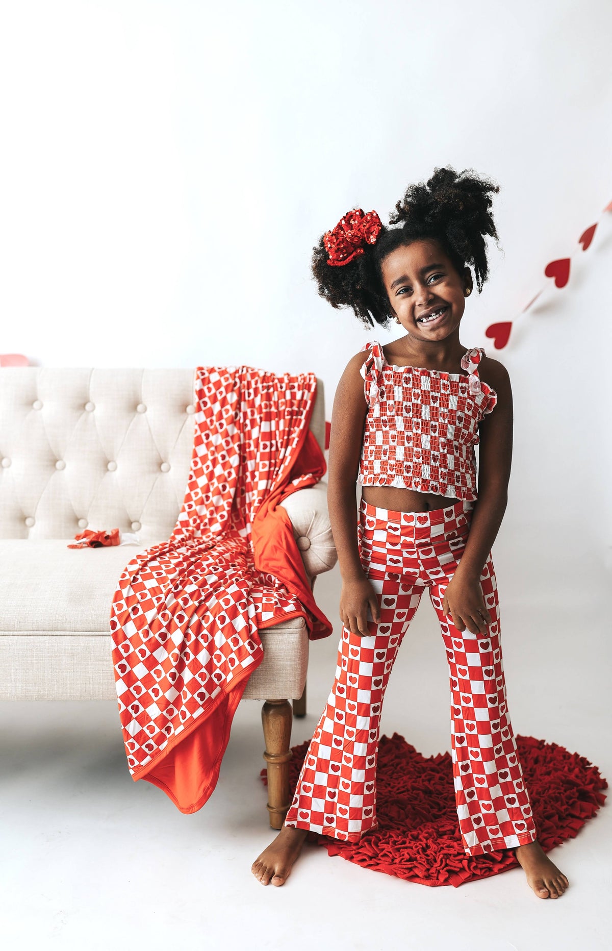 DREAM BIG LITTLE CO LOVE CHECKZZZ EXCLUSIVE DREAM SMOCKED FLARE SETEveretts Place