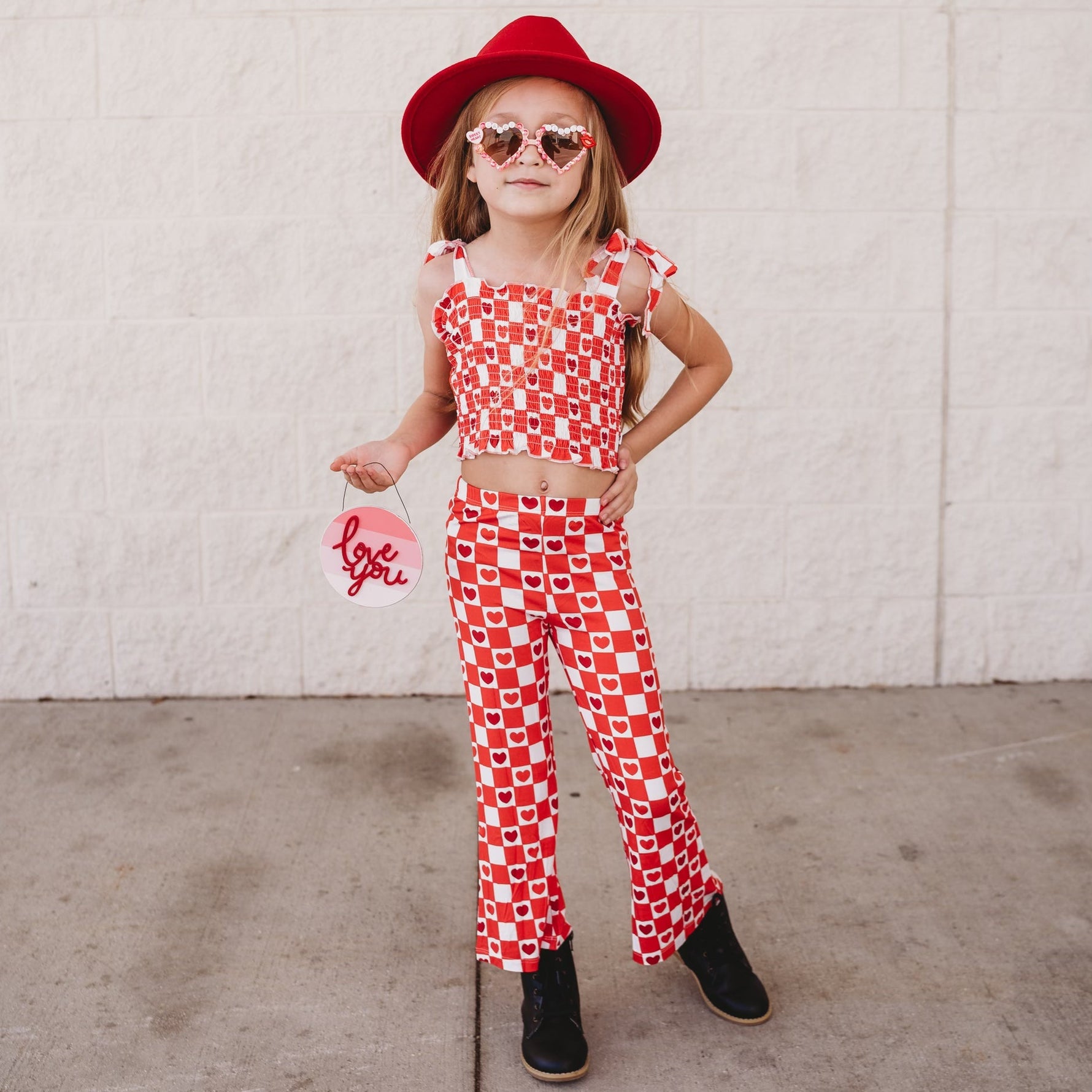 DREAM BIG LITTLE CO LOVE CHECKZZZ EXCLUSIVE DREAM SMOCKED FLARE SETEveretts Place