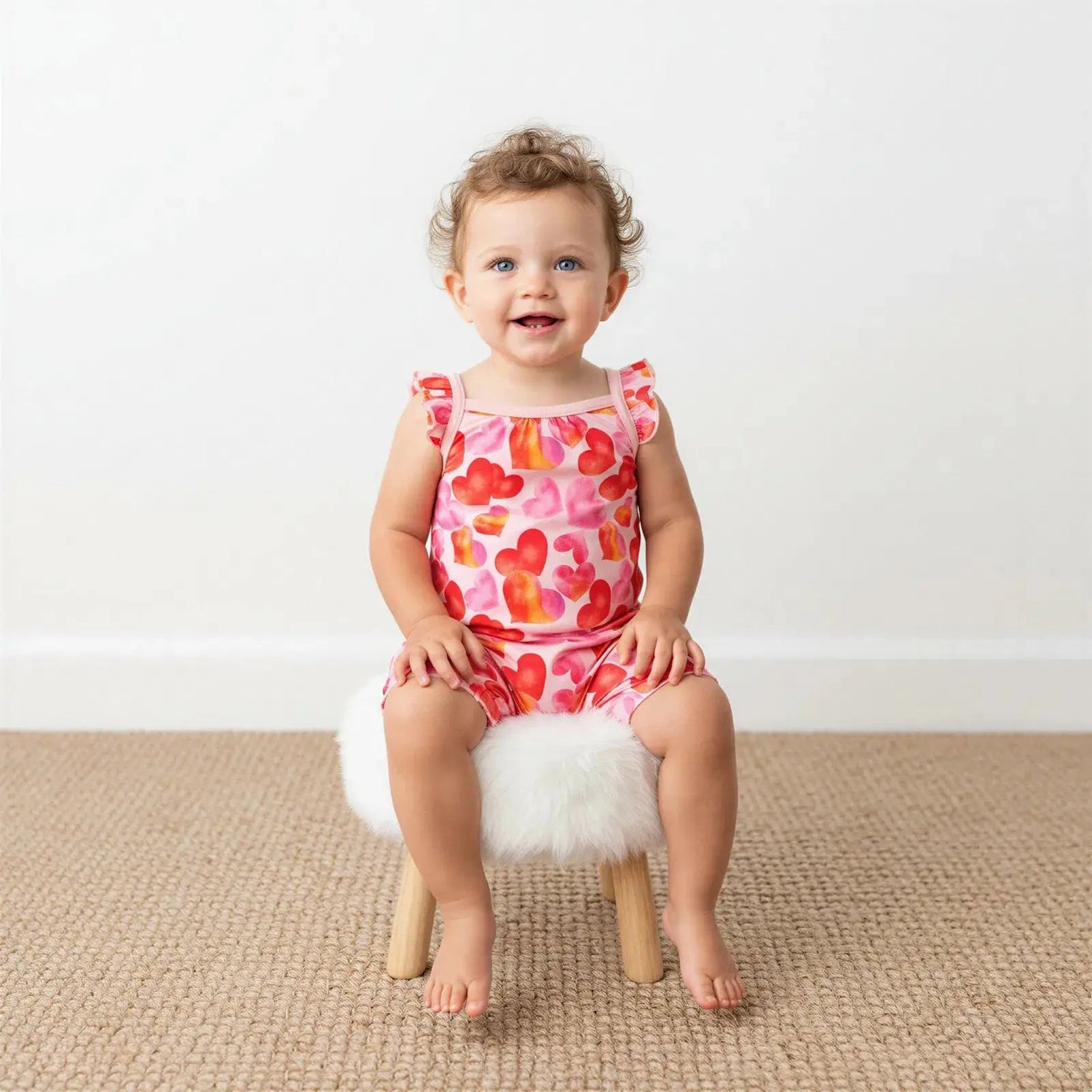 Bestaroo Love Hearts Bubble Romper Bamboo Fabric Baby Romper - 