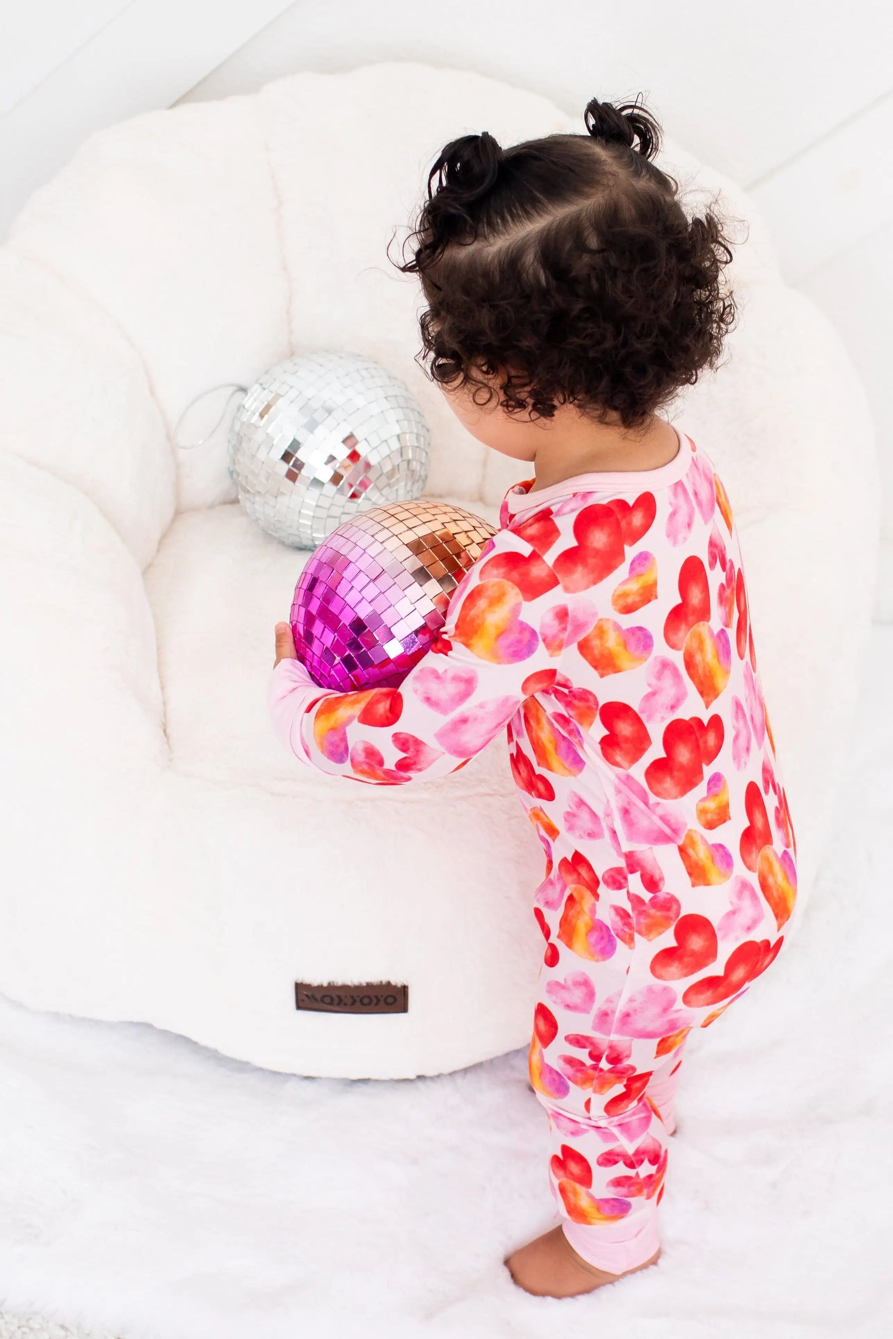 Bestaroo Love Hearts Convertible Coverall Bamboo Viscose Baby One Piece Grippy Feet - 