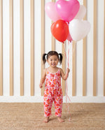 Bestaroo Love Hearts Jumpsuit For Toddlers With Pockets Soft Bamboo Fabric - 