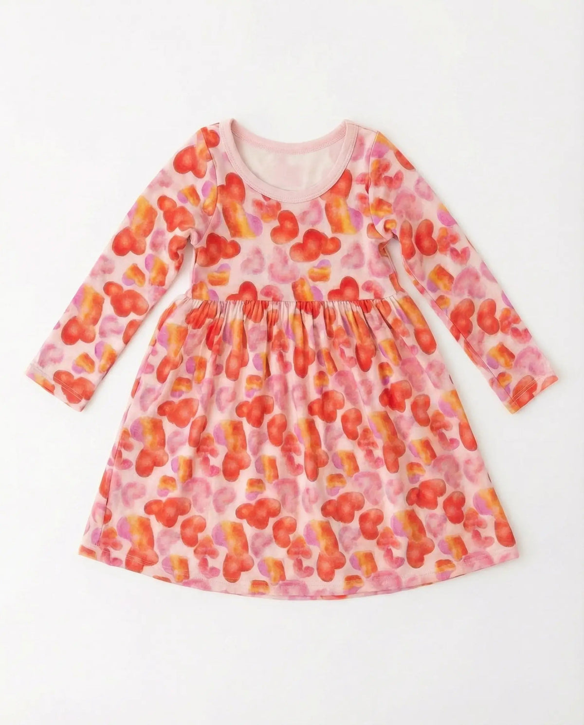 Bestaroo Love Hearts Long Sleeve Bamboo Dress For Toddlers Bestaroo - 