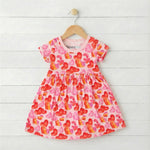 Bestaroo Love Hearts Short Sleeve Dress For Toddlers Silky Bamboo Fabric - 