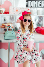 Mila & Rose ® Love You Spots L/S Pocket Twirl Dress - 