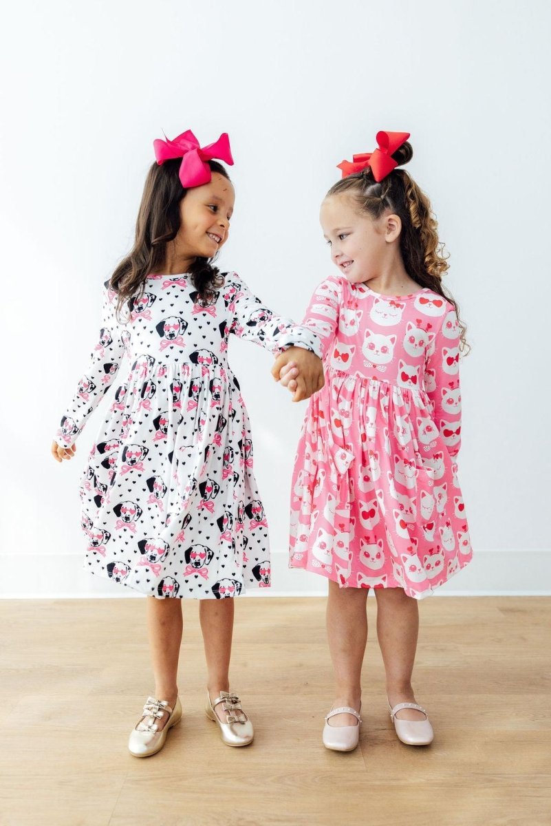 Mila & Rose ® Love You Spots L/S Pocket Twirl Dress - 