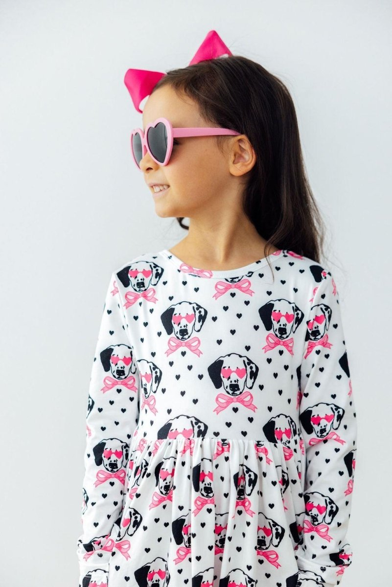 Mila & Rose ® Love You Spots L/S Pocket Twirl Dress - 