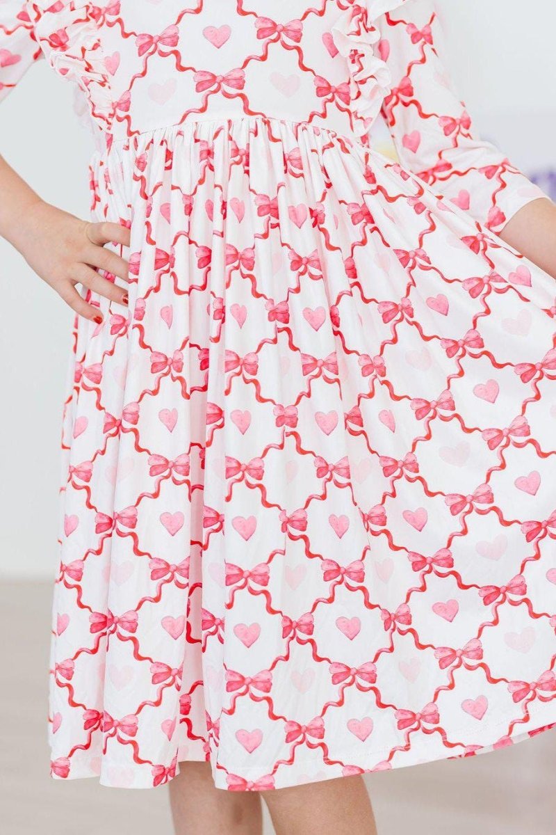 Mila & Rose ® Lovebug 3/4 Sleeve Ruffle Twirl Dress - 