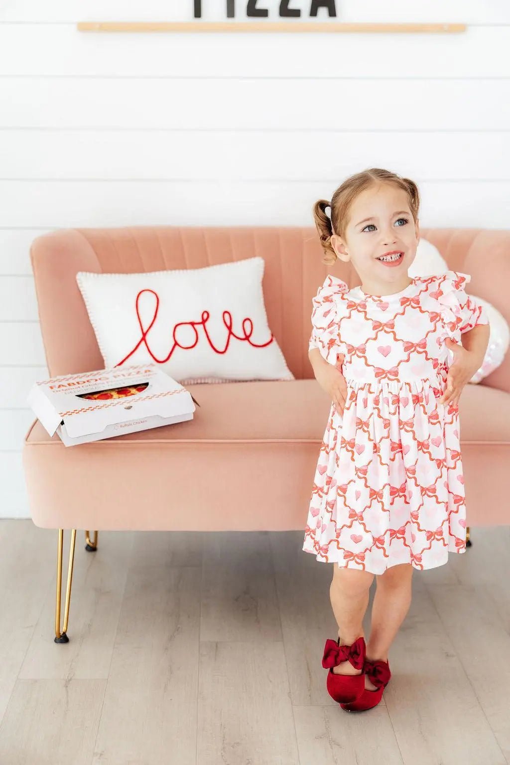 Mila & Rose ® Lovebug 3/4 Sleeve Ruffle Twirl Dress - 