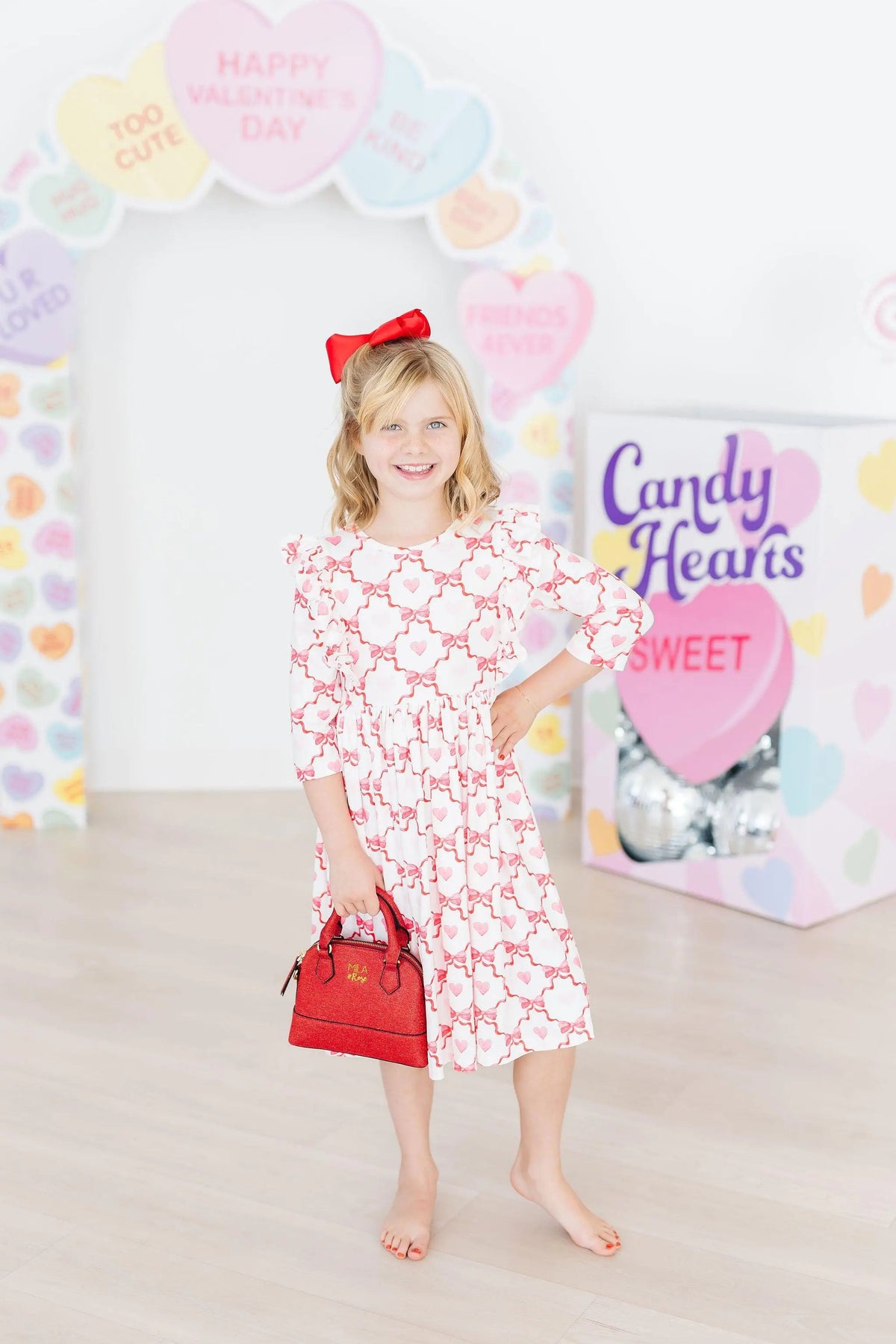 Mila & Rose ® Lovebug 3/4 Sleeve Ruffle Twirl Dress - 