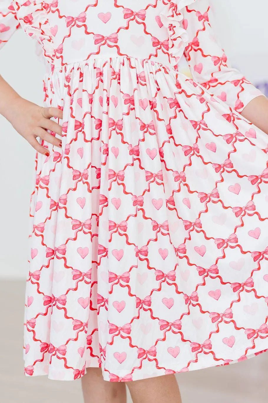 Mila & Rose ® Lovebug 3/4 Sleeve Ruffle Twirl Dress - 