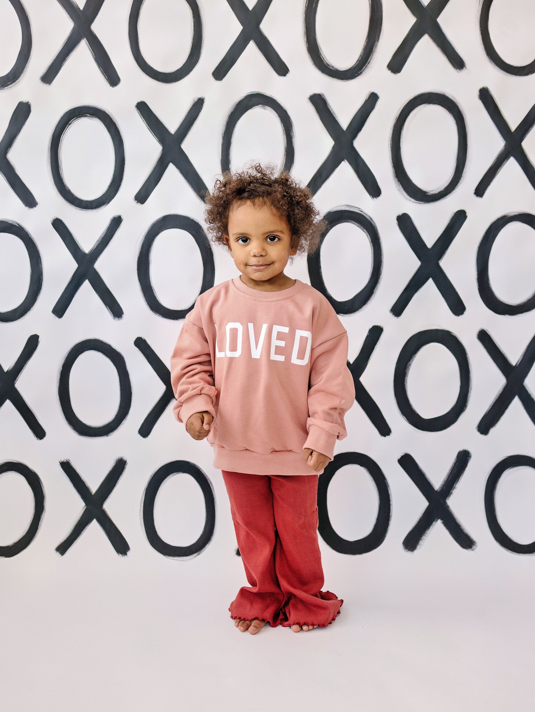 Little Joy Co. Loved Crewneck Sweatshirt - Red or Pink - 