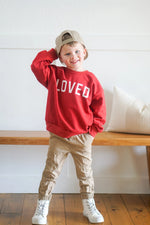 Little Joy Co. Loved Crewneck Sweatshirt - Red or Pink - 