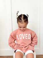 Little Joy Co. Loved Crewneck Sweatshirt - Red or Pink - 