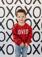 Little Joy Co. Loved Crewneck Sweatshirt - Red or Pink - 