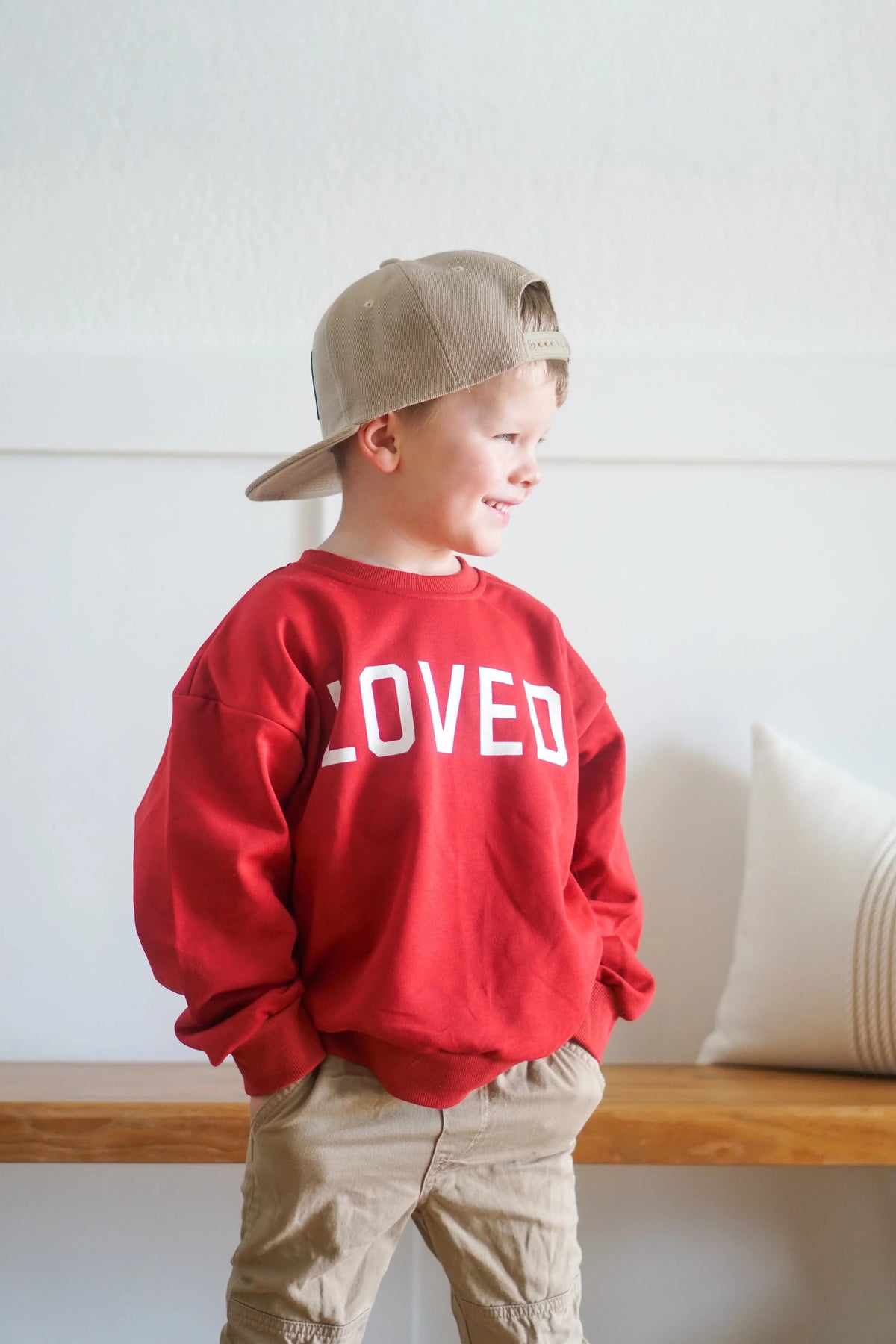 Little Joy Co. Loved Crewneck Sweatshirt - Red or Pink - 