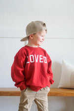 Little Joy Co. Loved Crewneck Sweatshirt - Red or Pink - 