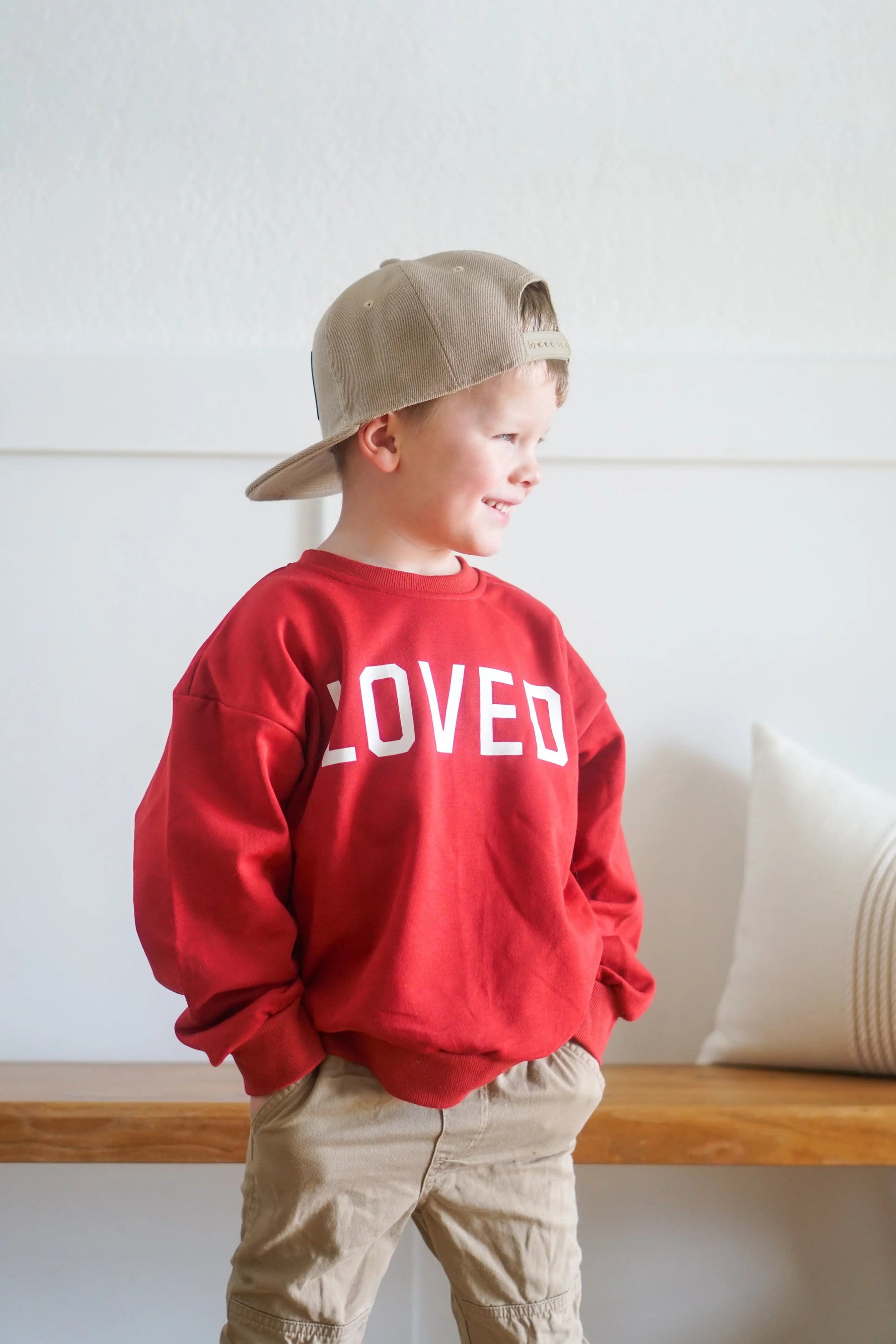 Little Joy Co. Loved Crewneck Sweatshirt - Red or Pink - 
