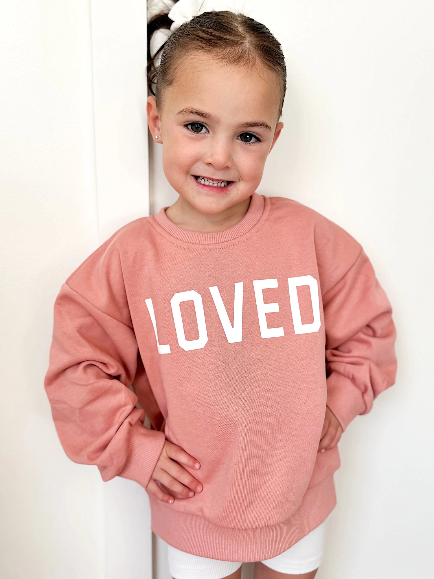 Little Joy Co. Loved Crewneck Sweatshirt - Red or Pink - 