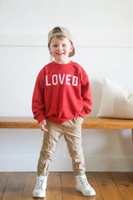 Little Joy Co. Loved Crewneck Sweatshirt - Red or Pink - 