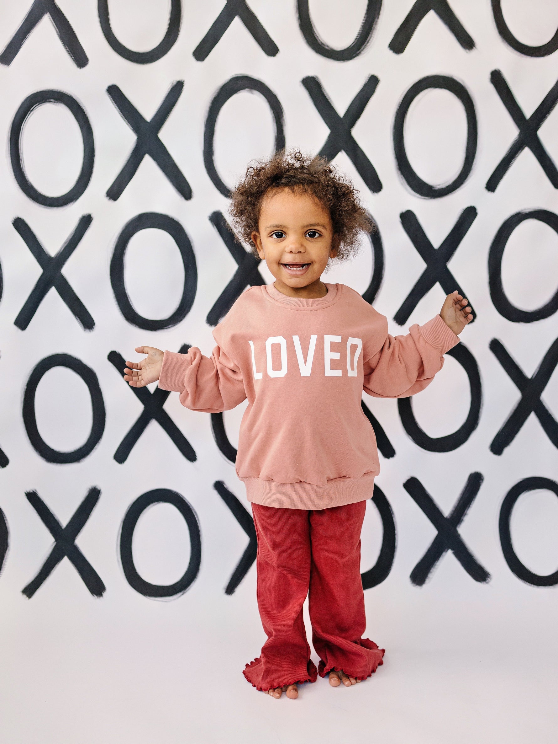 Little Joy Co. Loved Crewneck Sweatshirt - Red or Pink - 