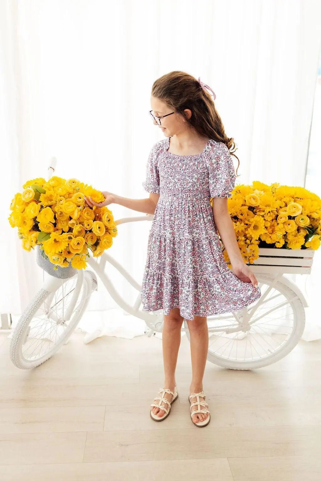 Mila & Rose ® Lovely Lavender Smocked Ruffle Dress - 