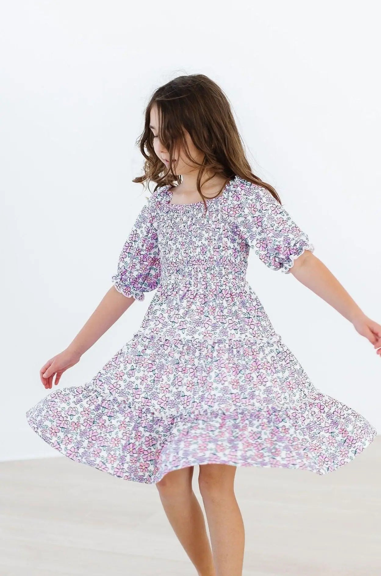 Mila & Rose ® Lovely Lavender Smocked Ruffle Dress - 