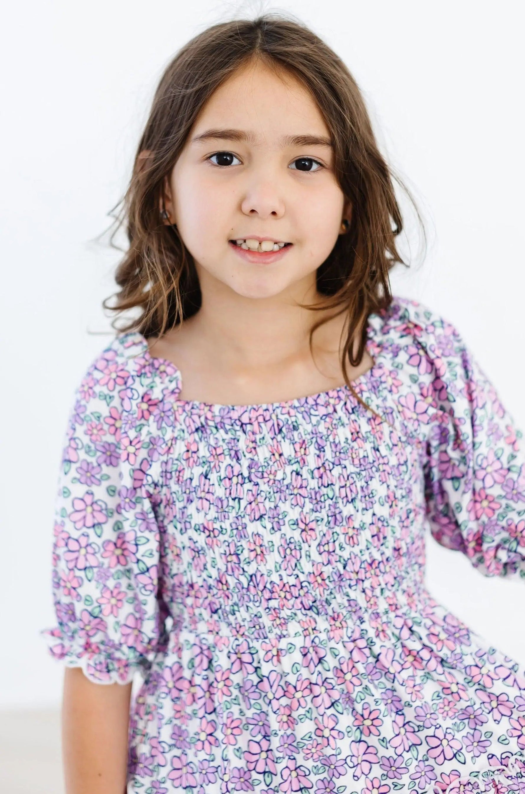 Mila & Rose ® Lovely Lavender Smocked Ruffle Dress - 