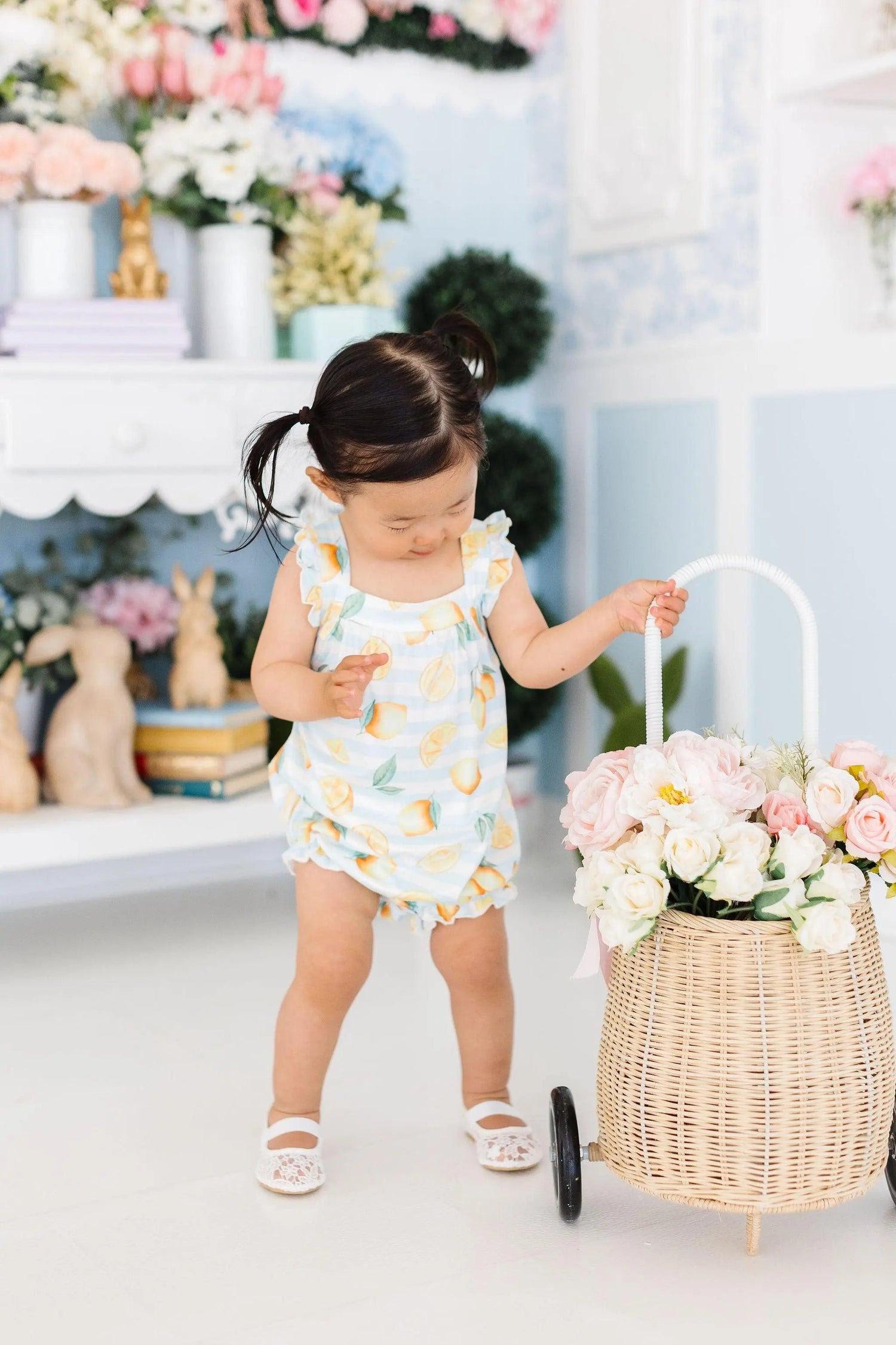 Mila & Rose ® Lovely Lemons Ruffle Cross Back Romper - 