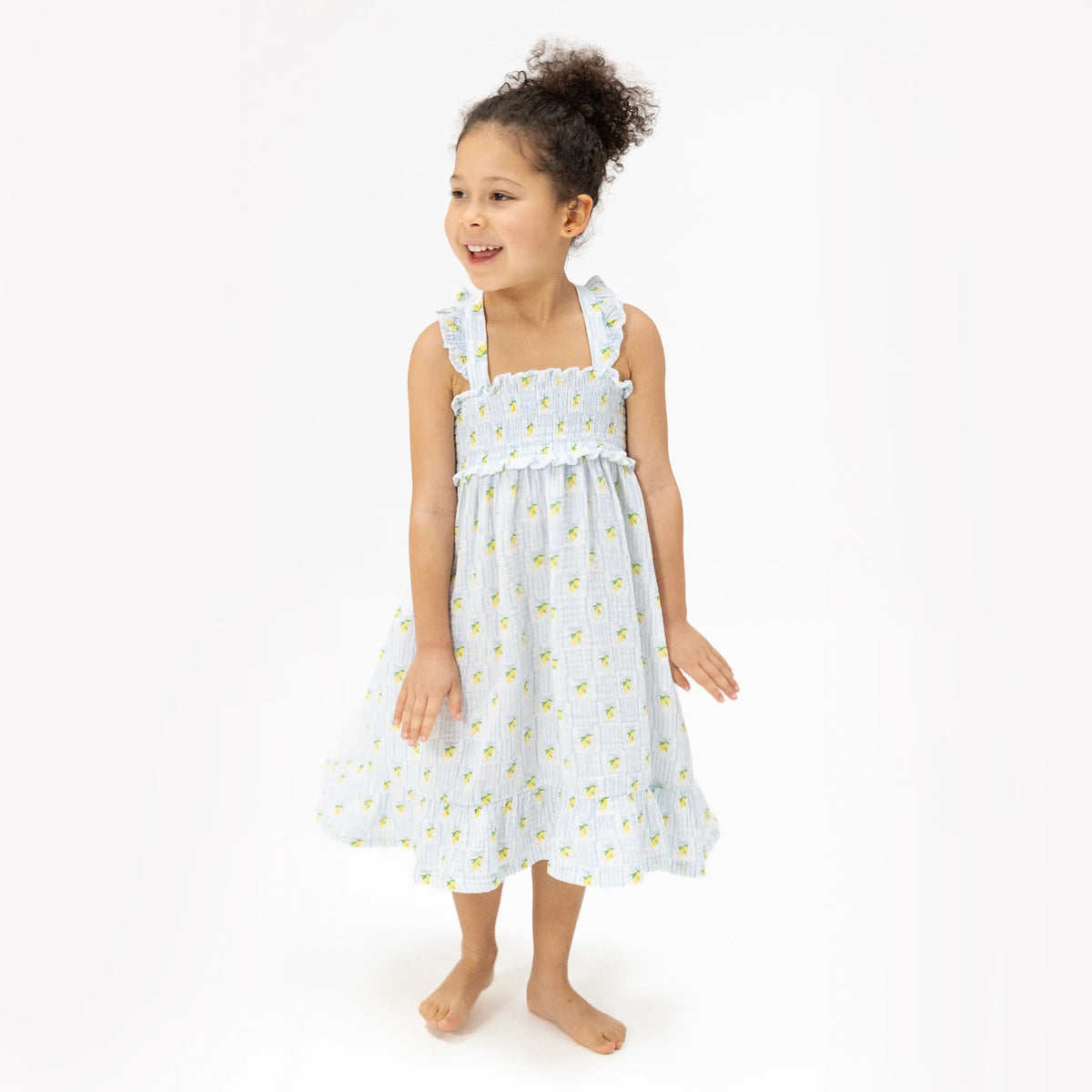 Angel Dear Lovely Lemons - Smocked Ruffle Sundress with Bloomer - 