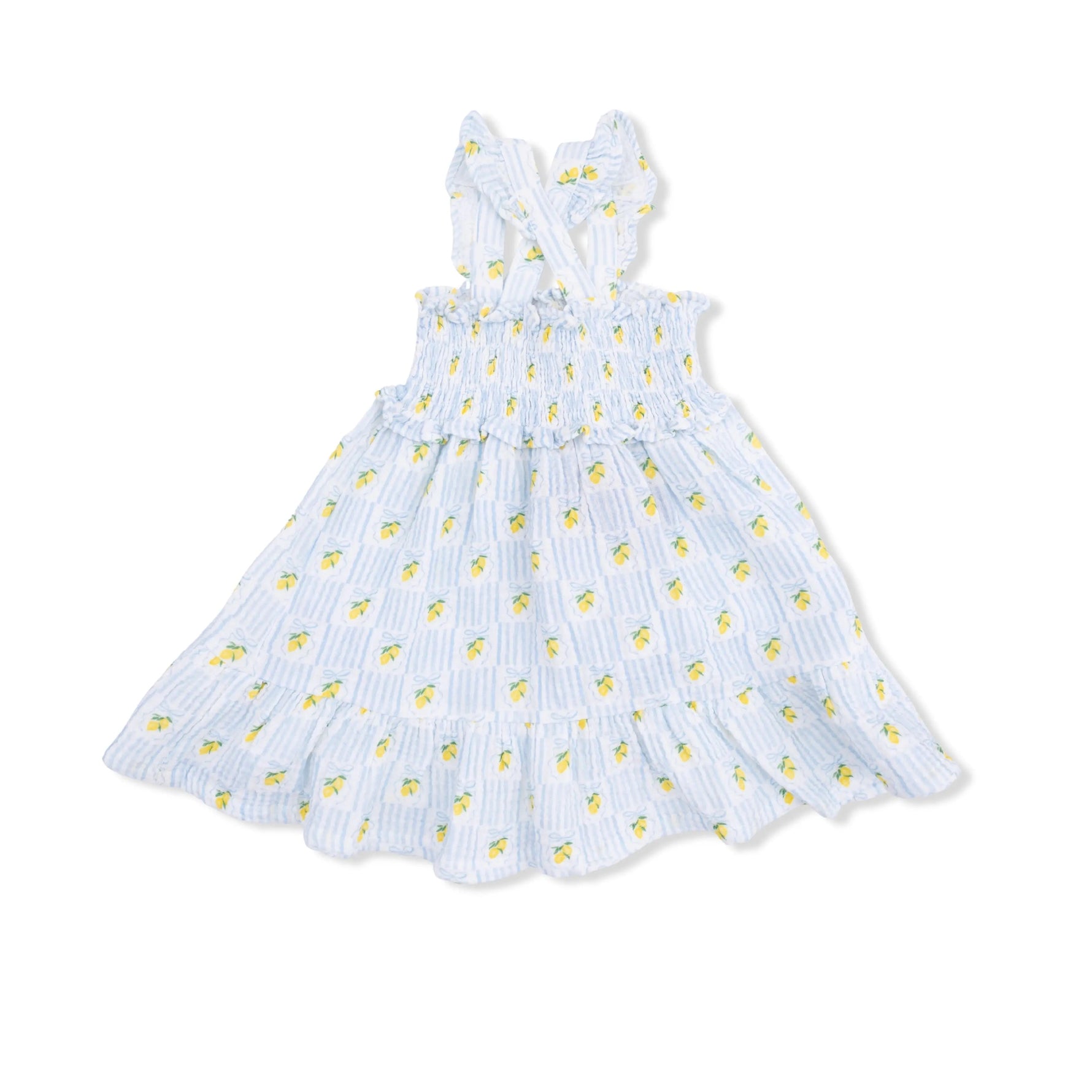 Angel Dear Lovely Lemons - Smocked Ruffle Sundress with Bloomer - 